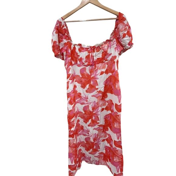 WAYF Felicity Floral Print Midi Dress Size Large - Picture 4 of 6